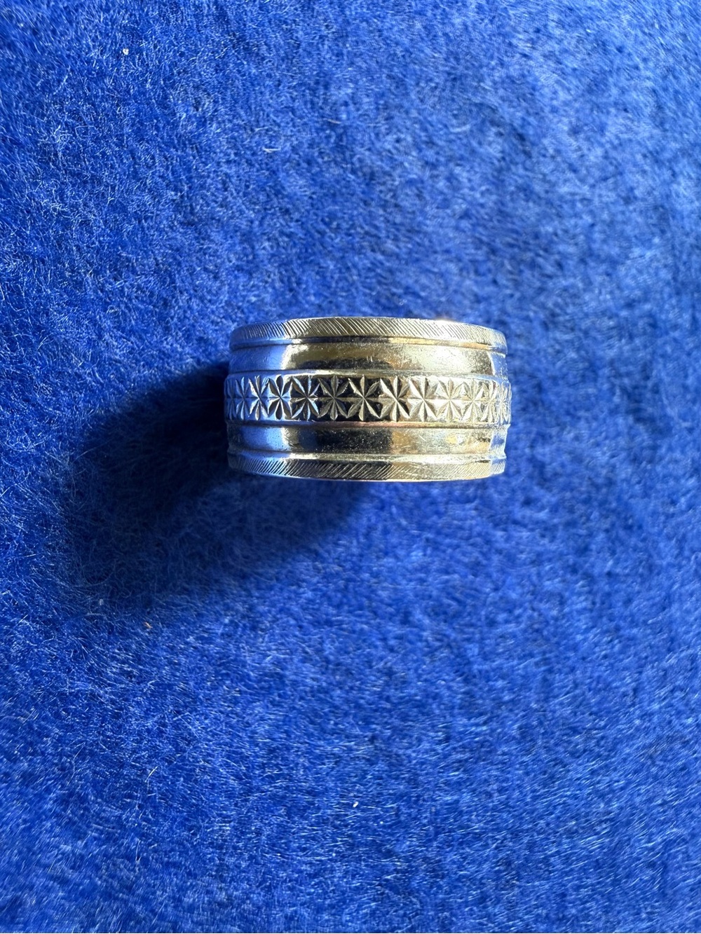 Italy 925 Sterling Silver Cigar Band ring.